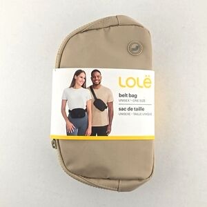 NWT Lole Unisex Compact Crossbody Belt Bag Beige Adjustable Strap